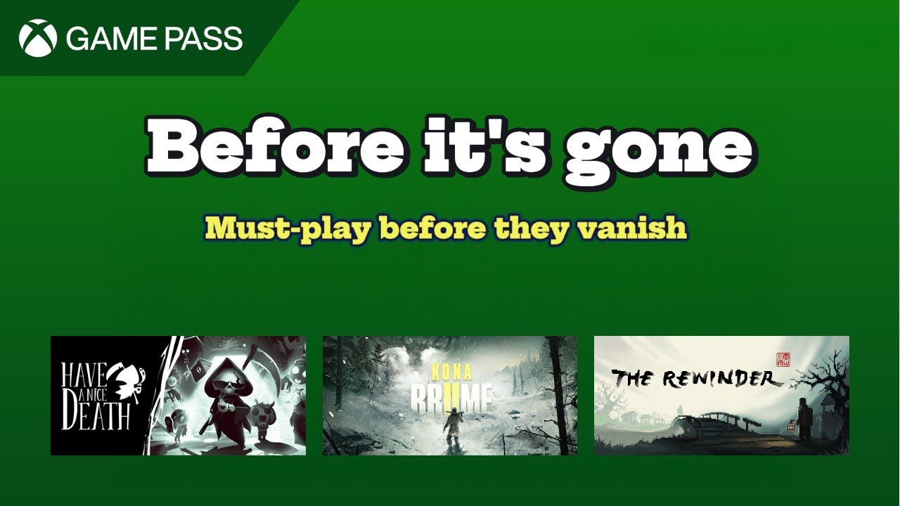 Thumbnail image for “Before It’s Gone: 3 Game Pass Titles Leaving April 2025” featuring the Xbox Game Pass logo and game covers.
